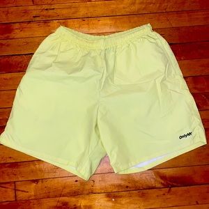 ONLY NY  neon yellow Nylon shorts, medium